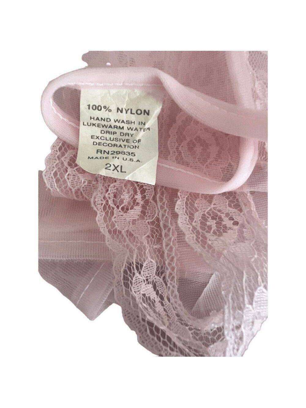 VTG 70s nightie pastel pink Peignoir size XL - Picture 5 of 10